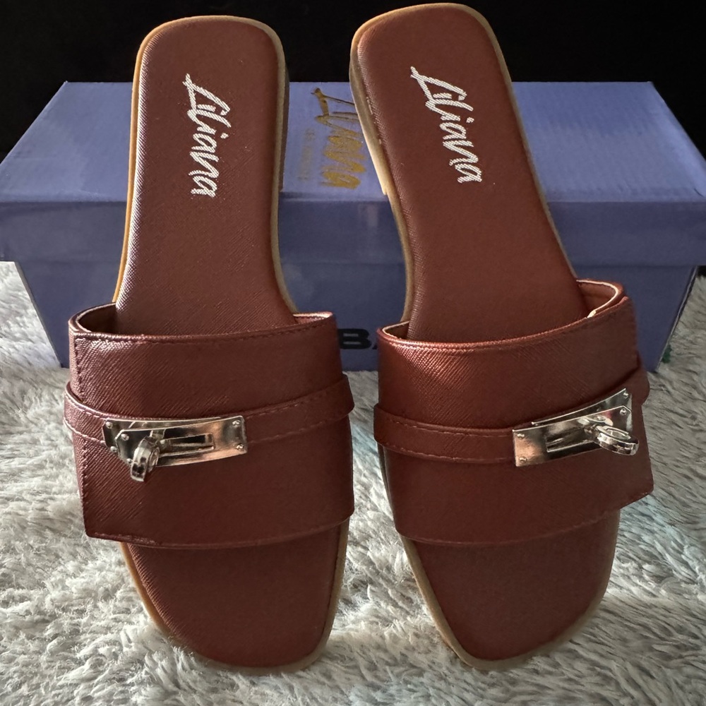 Brown sandals new in box